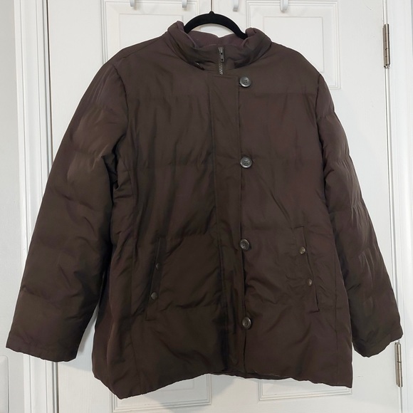 ✨SOLD✨Gap Y2K Vintage Dark Brown Big Button Winter Coat - Picture 1 of 11